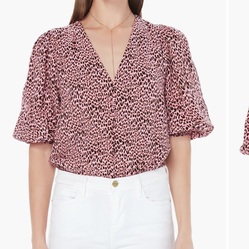 AFRM PINK LEOPARD BODYSUIT SIZE S